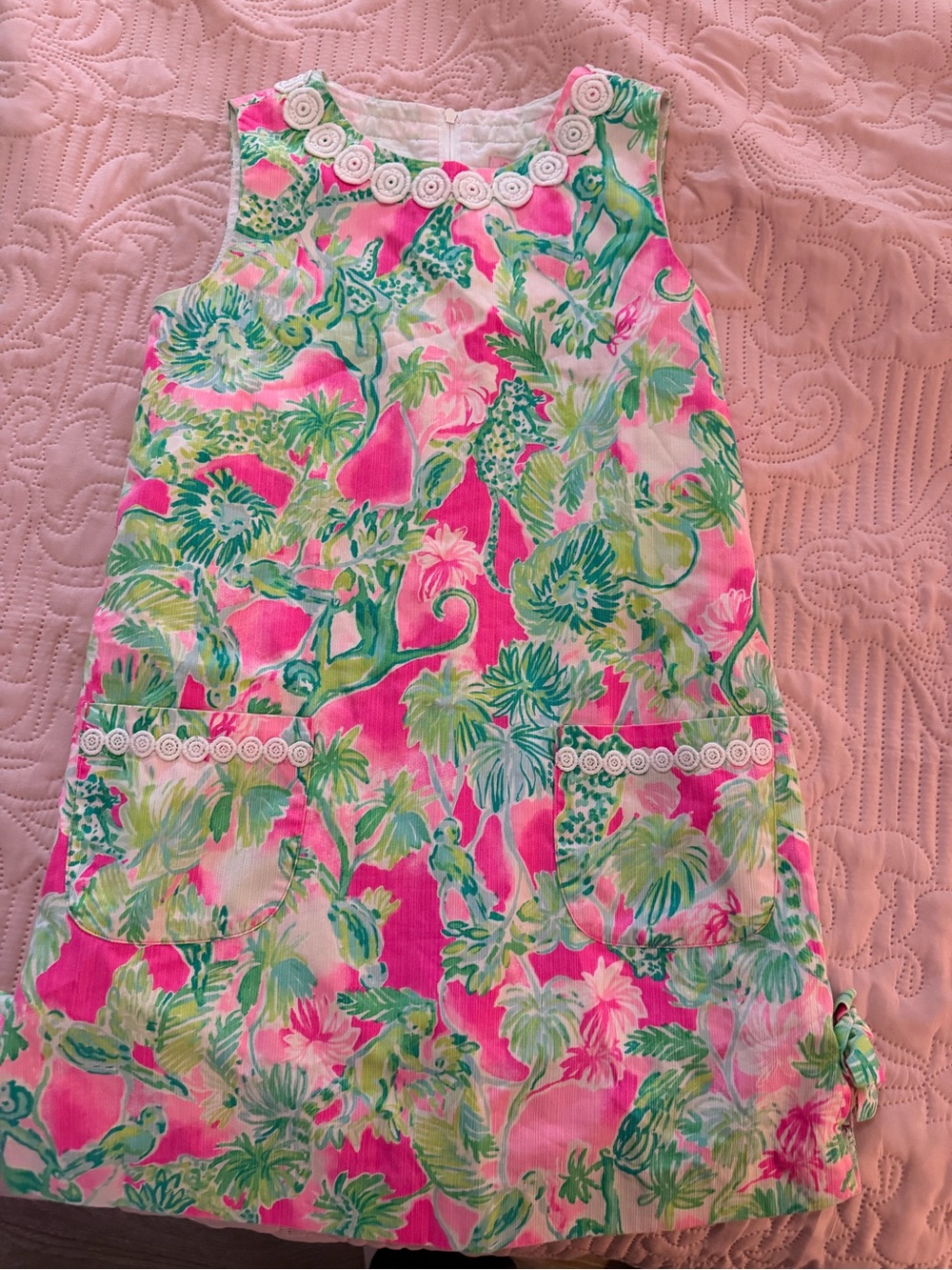 Lilly Pulitzer Pink Tropical Print Shift Dress for Girls